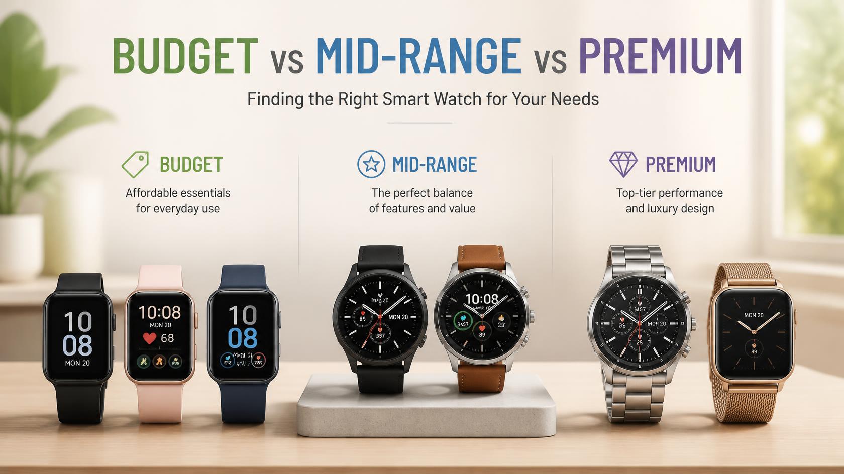 Budget vs Mid-Range vs Premium: Finding the Right Smart Watch for Your Needs